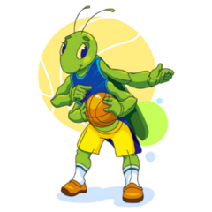 Basketball Character Grasshopper Sticker 