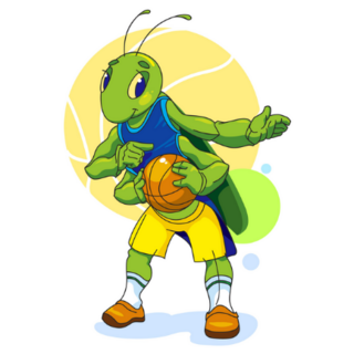 Basketball Character Grasshopper Sticker 