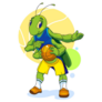 Basketball Character Grasshopper Sticker 