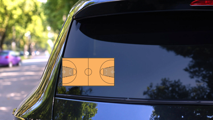 Basketball Court Sticker on a Rear Car Window (New) example