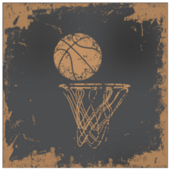 Basketball Design On Old Paper sticker