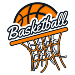 Basketball In Hoop Logo Sticker