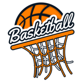 Basketball In Hoop Logo Sticker