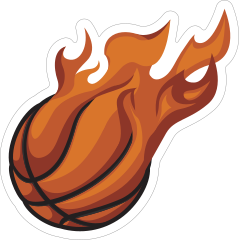 Basketball On Fire Sticker