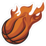 Basketball On Fire Sticker