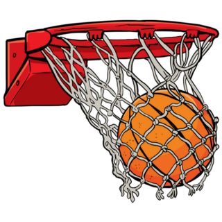 Basketball Passing through Hoop Sticker