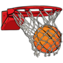 Basketball Passing through Hoop Sticker