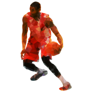 Basketball Player With Ball Abstract Crossover Dribbling Sticker