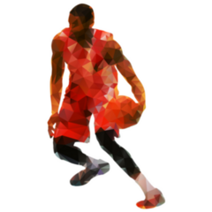 Basketball Player With Ball Abstract Crossover Dribbling Sticker