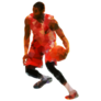 Basketball Player With Ball Abstract Crossover Dribbling Sticker