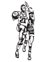 Basketball Players - Retro Clip Art Illustration