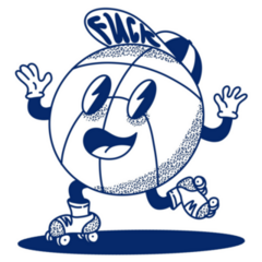 Basketball Rollerblading Sticker