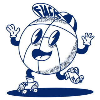 Basketball Rollerblading Sticker