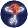 Basketball Spinning On Finger Neon Sign Sticker