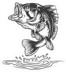 Bass Fish Jumping Sticker