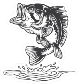 Bass Fish Jumping Sticker