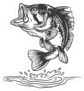 Bass Fish Jumping Sticker