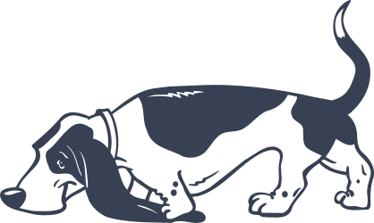 Basset Hound Dog Sniffing The Ground Sticker