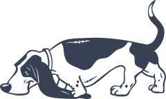 Basset Hound Dog Sniffing The Ground Sticker