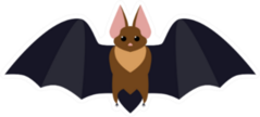 Bat Flat Illustration Sticker