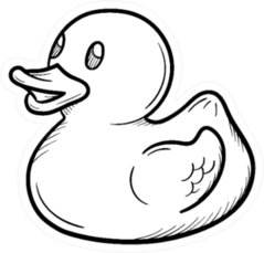 Bath Duck Hand Drawn Outline Doodle Icon Sticker