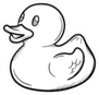 Bath Duck Hand Drawn Outline Doodle Icon Sticker