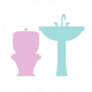 Bathroom Set Blue & Pink Plumber Sticker