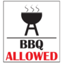 Bbq Allowed Here Sign Sticker