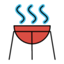 Bbq. Flat Icon Sticker