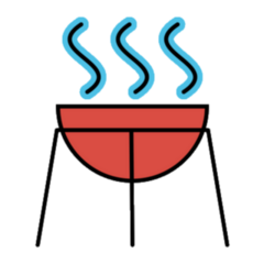 Bbq. Flat Icon Sticker