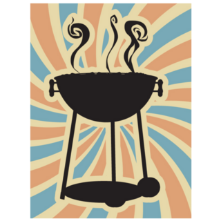 Bbq Silhouette Swirl Sticker