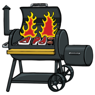 Bbq Smoker Cartoon Sticker