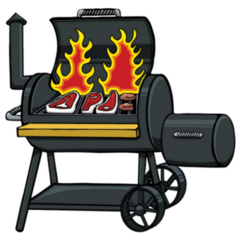 Bbq Smoker Cartoon Sticker