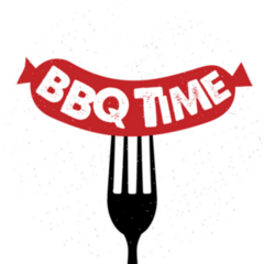 Bbq Time Hand Drawn Sausage Typography Sticker
