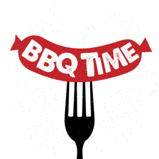 Bbq Time Hand Drawn Sausage Typography Sticker
