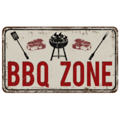 Bbq Zone Vintage Metal Sign Sticker