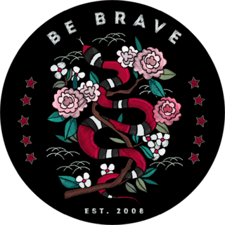Be Brave Illustration With Snake Sticker