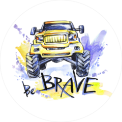 Be Brave Watercolor 4x4 Sticker