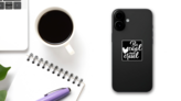 Be Cool Not Cruel Chicken Farm Sticker on a Phone (New) example