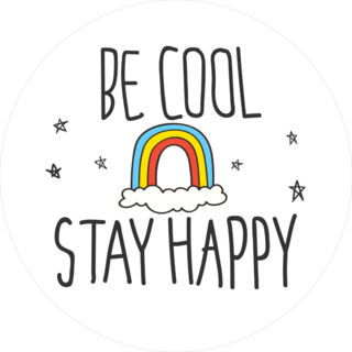 Be Cool Stay Happy Rainbow Sticker