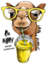 Be Happy Drink Smoothie Funny Camel Sticker