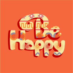 Be Happy Hippie Sticker