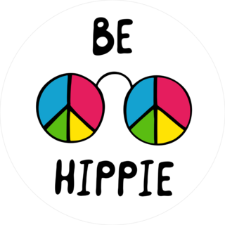 Be Hippie Glasses Sticker