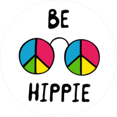 Be Hippie Glasses Sticker