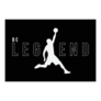 Be Legend Slogan Print Design With Basketball Player Rectangle Sticker