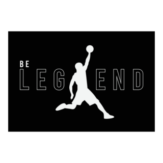 Be Legend Slogan Print Design With Basketball Player Rectangle Sticker