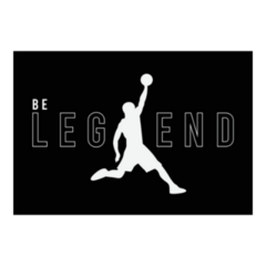 Be Legend Slogan Print Design With Basketball Player Rectangle Sticker