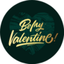 Be My Valentine Gold Calligraphic Lettering Sticker