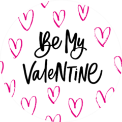 Be My Valentine Lettering With Hearts Sticker