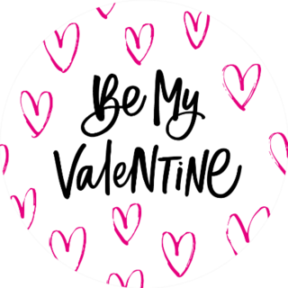 Be My Valentine Lettering With Hearts Sticker